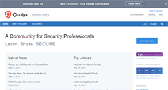 Desktop Screenshot of community.qualys.com